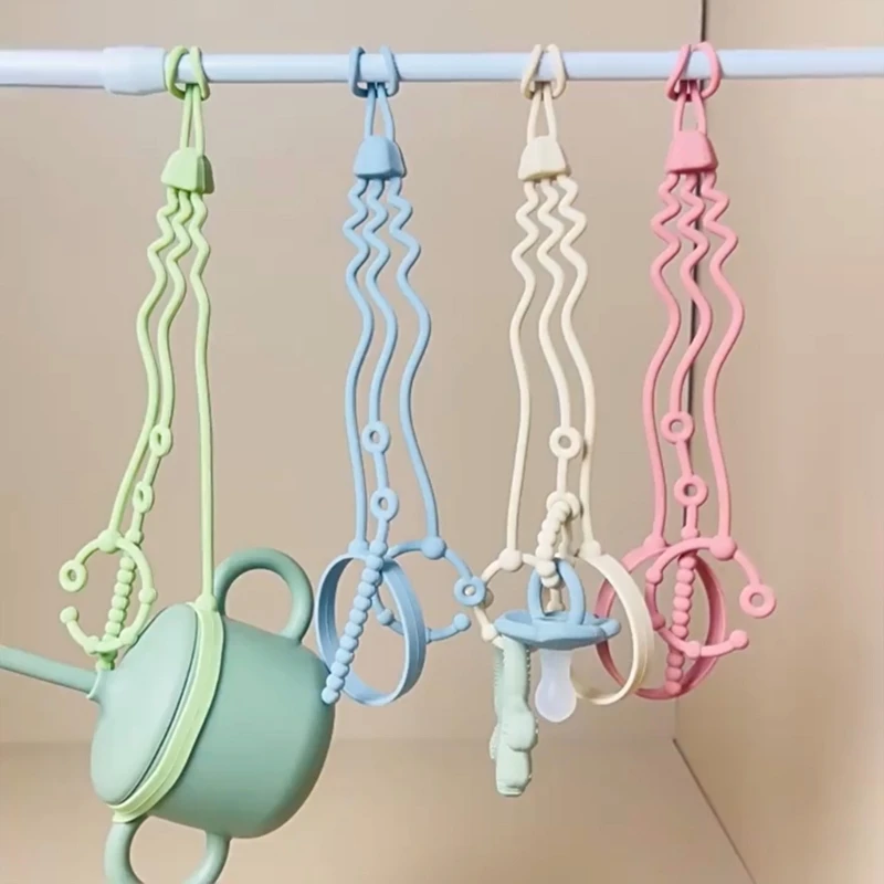 QX2D Silicon Schnullerkette Verstellbare Babyflaschen Spielzeuggurte 280 mm für Kinderwagen Image