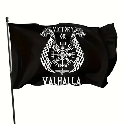 Victory Or Valhalla Viking Outdoor Flag, Home Garden Flag