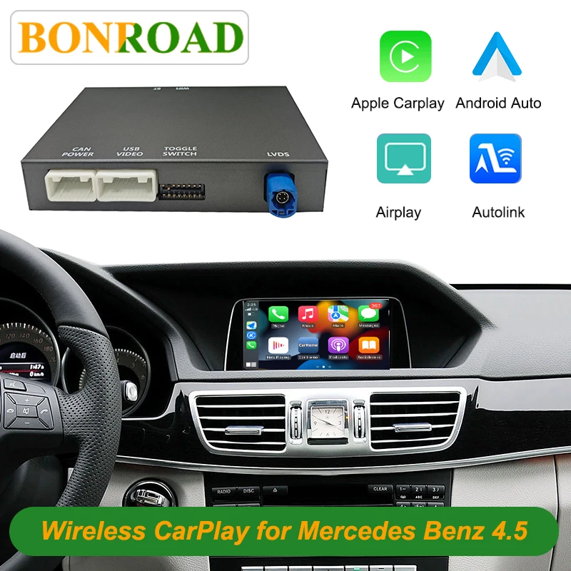 Bonroad Carplay Android Auto Interface For Mercedes Benz A B C M E Class GLA CLA GLK SLK CLS GL W204 W176 W246 NTG 4.5 Airplay Image