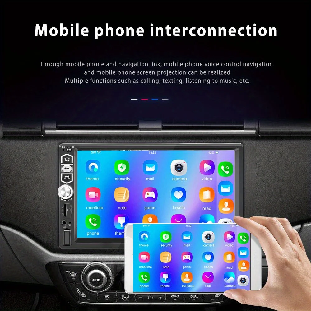 7" Single Din Autoradio Autoradio LCD-Bildschirm Multimedia-Player mit Mirror-Link, Rückfahrkamera und integriertem DVR-System Image