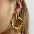 Hip Hop esagerato Bamboo Joint Design Hoop ciondola gli orecchini Statement Retro Round Multiple