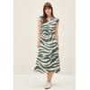 Sommerkleid CECIL, Damen, Gr. M (40), US-Größen, schwarz balmy khaki, Stoff, 100% Viskose, unifarben, casual, normal wadenlang, V-Ausschnitt, ohne Ärmel abgesteppt, Kleider, in Unifarbe