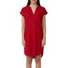 Sommerkleid S.OLIVER, Damen, Gr. 36, N-Gr, chilli pepper, Obermaterial: 52% Leinen, 48% Viskose. Futter: 100% Viskose, unifarben, casual, regular fit kniefrei, Rundhals, Kurzarm, Kleider, mit überschnittenen Schultern