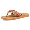 Zehentrenner TAMARIS "AVRIL", Damen, Gr. 38 (5), orange kombiniert, Textil, Lederimitat, sportlich, Schuhe, Sommerschuh, Flats, Schlappen mit T-Logoanhänger