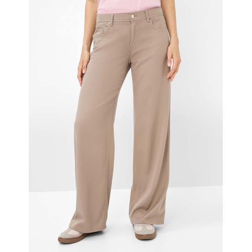 5-Pocket-Hose BRAX ""Style MORGAN"", Damen, Gr. 44K (22), Kurzgrößen, grau (taupe), 56% Lyocell, 41% Baumwolle, 3% Elasthan, Hosen