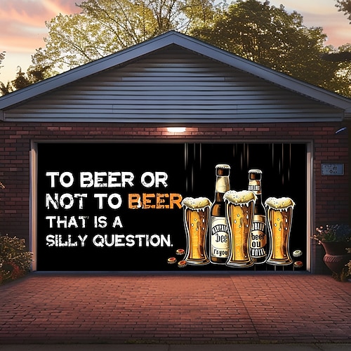 Außen Garage Tür Abdeckung Banner Bier Vintage Slogan Bauernhaus große Kulisse Dekoration für Feiertag Außen Garage Tür Haus Wand Dekorationen Image