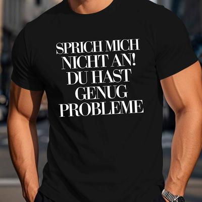 TEMU Funny German Men's Short Sleeve T-shirt Summer T-shirt Top Image