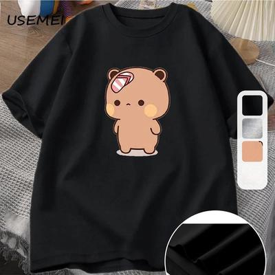 TEMU Men's Funny Cartoon Throwing Flip-flops At Dudu Graphic T-shirt - 100% Cotton Short Sleeve Casual Tee With Print, Regular Fit, Machine Washable, Black, Casual Wear | Graphic Tee | Cotton Fabric Image