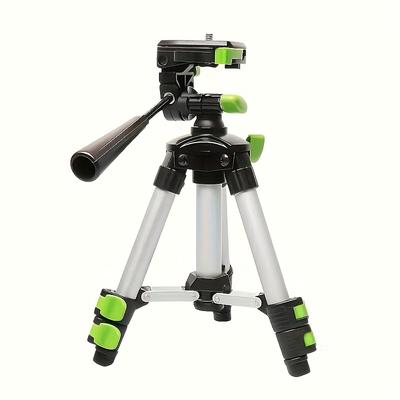 "TEMU Jcjx Adjustable Aluminum Tripod With Bubble Level, 1/4""-20 Screw Mount, 3-way Rotating Head, Portable & Lightweight For Laser Level And Camera, Ideal For Precise Measurements - No Power Neede"