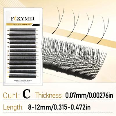 TEMU 1200fans Single Tip 2d Y Lashes C/d 1d Y Shape Eyelashes Extension Natural False Eyelashes High Quality Individual Lash Imported Material And Lighter Makeup Image