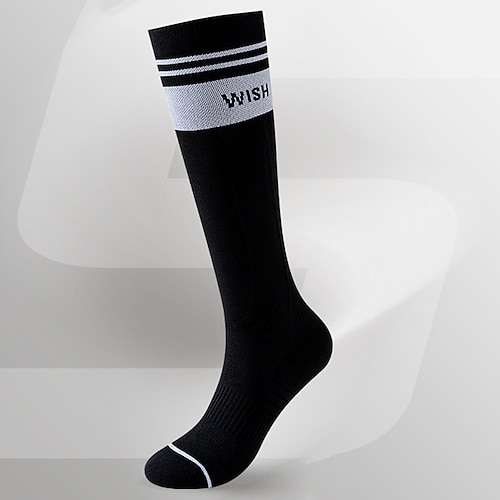 Sportsocken Tennissocken 1 Paar Damen Socken Atmungsaktiv Tennis Basketball Laufen Joggen Pickleball Sport Farbblock Baumwolle Schwarz Weiß Gelb Image