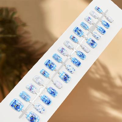 TEMU Official Wearable Nail Stickers, 30pcs Of Cute Cartoon Stitch Nail Wrap Set Including A Materials Kit, Birthday Gifts, Valentine's Day Gifts, Christmas Gifts, And Day Gifts. Image