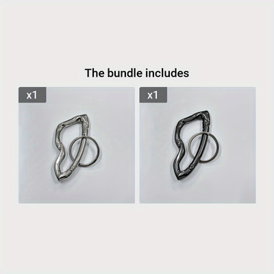 TEMU Hip-hop Style Silvery/black Irregular-shaped Keychain With Alloy Lock, Alloy, Trendy Hip-hop Accessory For Bags And Outfits Image