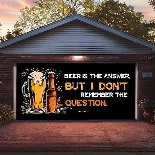 Außen Garage Tür Abdeckung Banner Bier Vintage Slogan Bauernhaus große Kulisse Dekoration für Feiertag Außen Garage Tür Haus Wand Dekorationen Image