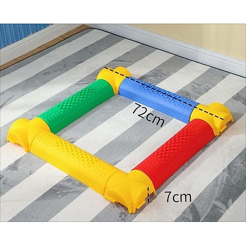 Montessori-Bodenspiele für drinnen und draußen – Balancebrett für Kleinkinder im Kreisdesign Baumstamm-Brückenspielzeug für die Fitness im Vorschulalter Sensorisches Integrationstraining Image