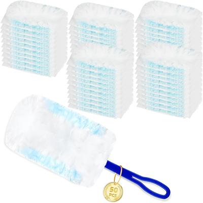 TEMU Pack Of 50 Dust Magnet Refills For Swiffer Dust Magnet, Disposable Dusting Starter Kit Absorbing Dust And Hair Removal (50 Cloths + 1 Handle) Image