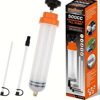 TEMU 500cc Manual & Fill Pump - - Pvc & Plastic Construction - Suitable For Automotive, Oil, And Fluid Transfer Image