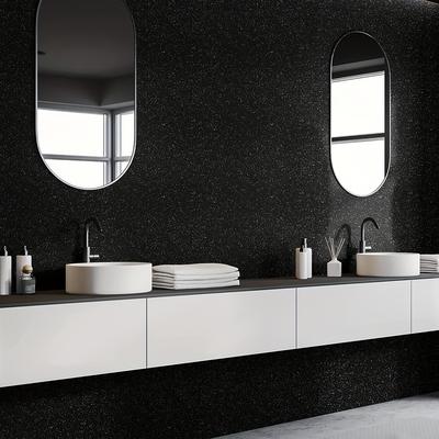 TEMU 1 Roll Of Black Glitter Contact Paper - Sparkly Self-adhesive Wallpaper - Room & Cabinet Diy Decoration, Easy Application, Room Decoration | Sparkly Wallpaper | Glossy Image