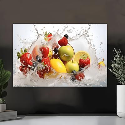 TEMU Canvas Art Print - Wall Decor For Living Room, Office, Or Restaurant - Lemon, Strawberry, & Cherry Design - Or Birthday Gift, Living Room Artwork | | Poster Image