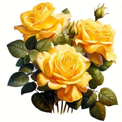 TEMU 6inch Yellow Roses Vinyl Decal,car Sticker For Laptop, Bottle, Truck, Phone, Motorcycle, Window, Wall, Cup Decals Image