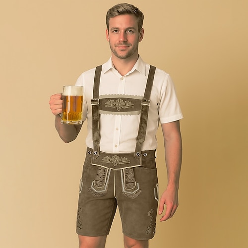 Oktoberfest Lederhosen Bayerisch Deutsch München Wiesn Herren Stoff im traditionellen Stil Shorts Image