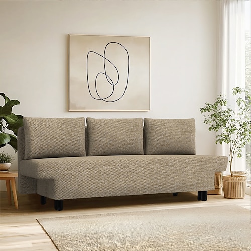 Sofabezug passend für Älvdalen-Sofa, einfarbig, gesteppte Polyester-Schonbezüge Image