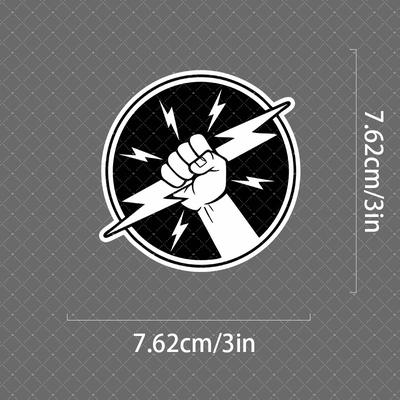 TEMU 1pc Vinyl Electrician Hard Hat Decal - Matte Self-adhesive Sticker For Laptops, Cars, Toolboxes, Motorcycles, And More - Single Use Surface Decoration For Smooth Surfaces Image