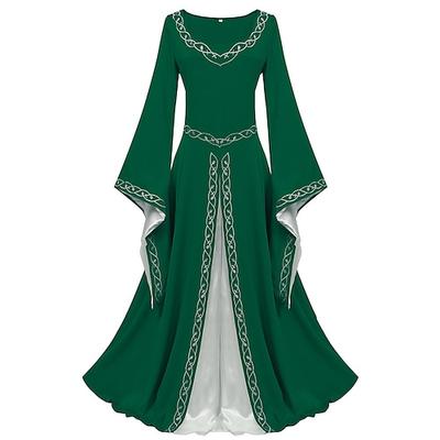 Mittelalterlich Renaissance Cocktailkleid Abschlussballkleid Ren Faire Wikinger Outlander Elfen Damen Keltisch Fantasie königlich Halloween Karneval Maskerade Party LARP Renaissance-Messe Erwachsene Image