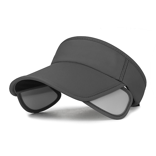 Tennis Sport Visier Parasole Damen Einfarbig Klassisch Mode Verstellbar Elastisch Wärmeableitung für Tennis Baseball Pickleball Sommer Dunkelgrau Schwarz Weiß Image