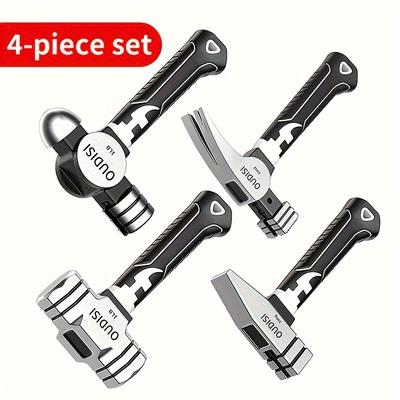 TEMU 4pcs Hammer Claw Hammer For Woodworking Tools Home With 1 Small Hammer Home Hammer Nail Hammer Tool Small Hammer Image