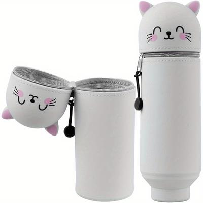 TEMU Spacious Silicone Pencil Case With An Expandable Zipper, Adorable Pen Organizer, Ideal For Studying, Office Use, And Storing Stationery. Image