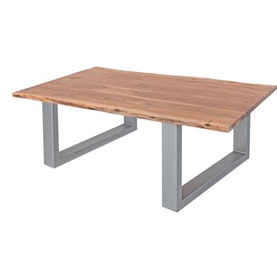 Couchtisch Baumkante massiv Akazie Natur 110 x 75 cm U-Gestell silber insa Image