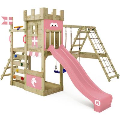 Wickey Spielturm Ritterburg DragonFlyer mit Schaukel & Rutsche, Spielhaus mit Sandkasten, Image