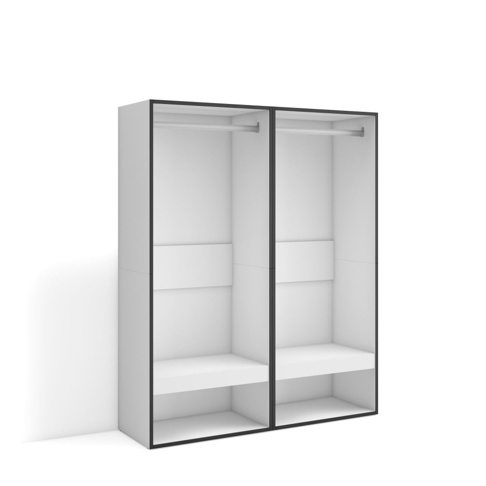 Armoire vestiaire effet bois blanc 120x35x145cm