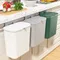 9L Wall Mounted Trash Can Household Waste Bin Hanging Bathroom Trash Can With Lid Food Garbage Bin