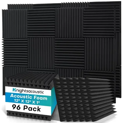 96 Pack Sound-Absorbing Foam Acoustic Foam Panels Wall Soundproofing Studio Acoustic Treatment Sound