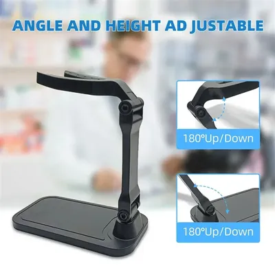 Universal Barcode Scanner Stand Hands-Free Portable Foldable 180 Degree Adjustable Mount for Scanner Durable ABS Material