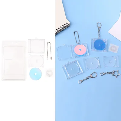 1set Mini NFC Functional CD Disc Case Key Chain Peripheral Commemorative Album Key Holder For DIY