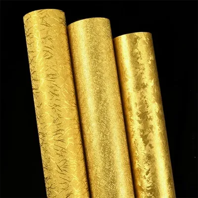 High end luxury Gold foil wallpaper silver reflective glitter gold living room KTV roof ceiling Обои