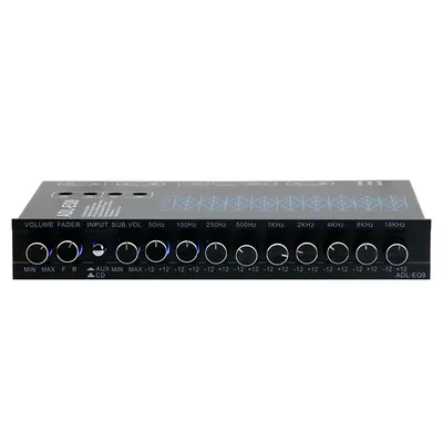 9 Band Graphic Car Equalizer Amplifier Equalizer With Adjustable Filter EQ Tuning Crossover
