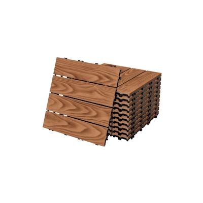 ML-Design 22xWPC Terrassenfliesen Balkonfliese Fliesen Klickfliese 30x30 cm Hellbraun 2 m² Image