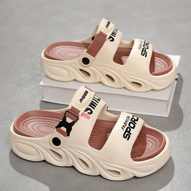 Männer Casual Hausschuhe Sommer Weiche Sohle Rutschfeste Strandschuhe Mode Outdoor Gartenschuhe Jugend Dual-Use-Sandalen Wanderschuhe Image