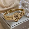Mode Edelstahl Goldene Manschette Armband für Frauen Übertriebene Blätter Waterdrop Chunky Armreifen Armbänder Wasserdicht Schmuck