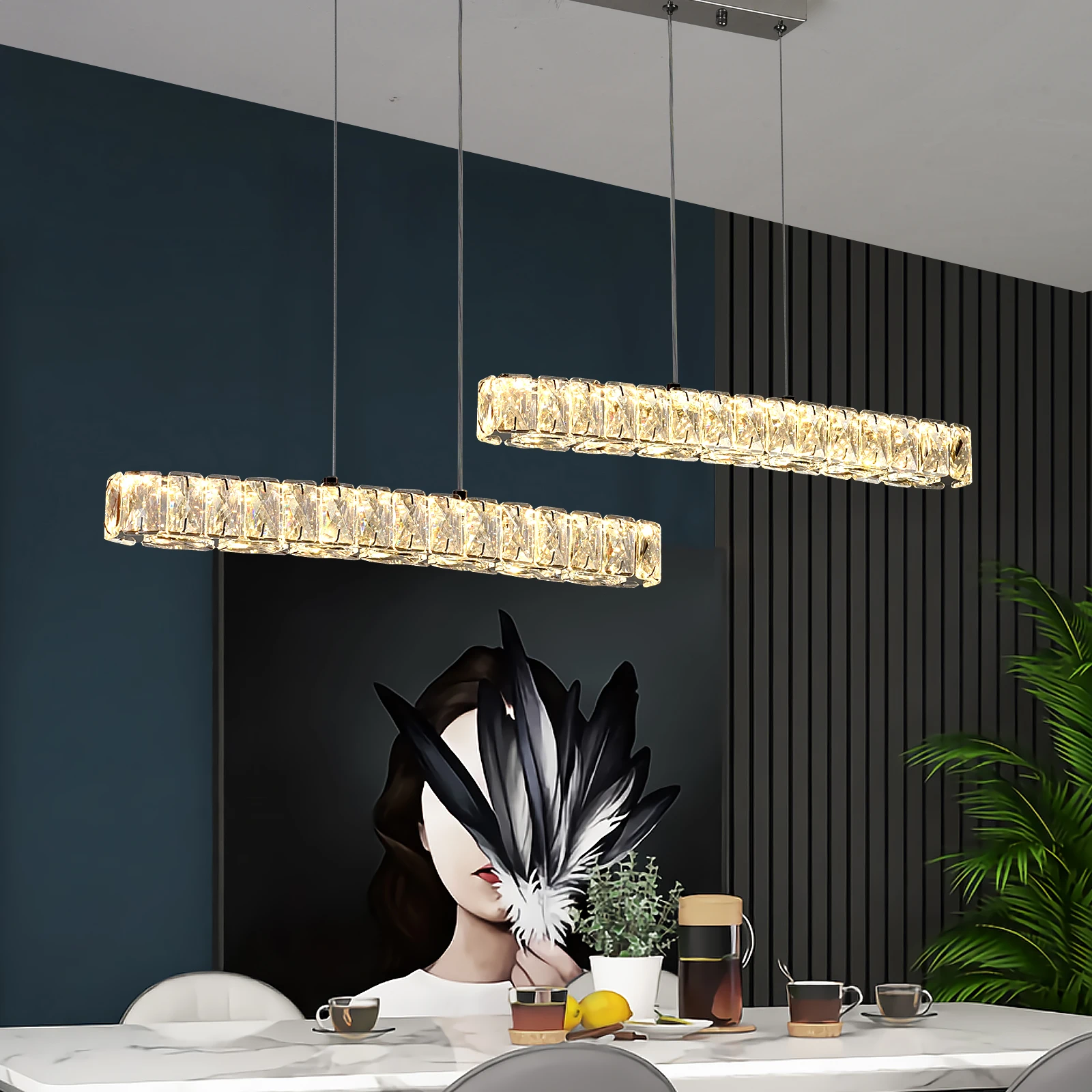 Moderne Anhänger Licht Luxus Kristall Led Kronleuchter Decke Lampe Nordic Hängen Glanz Leuchte Wohnzimmer Küche Insel Hotel Decor