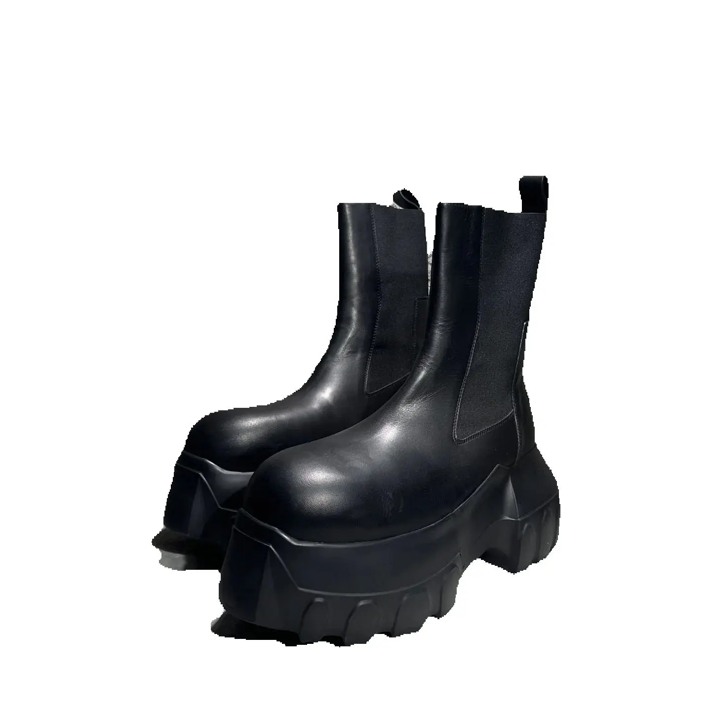 Männer Chelsea Stiefel Plattform High Top Mann Gothic Sneakers Heels Leder Luxus Vintage Trendy Designer Schuhe Image