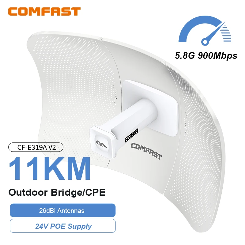 Comfast 11KM Long Range Outdoor CPE 900Mbps 5Ghz Bridge Access Point Repeater Nanostation Verstärker Router Erhältlich in Russland Image