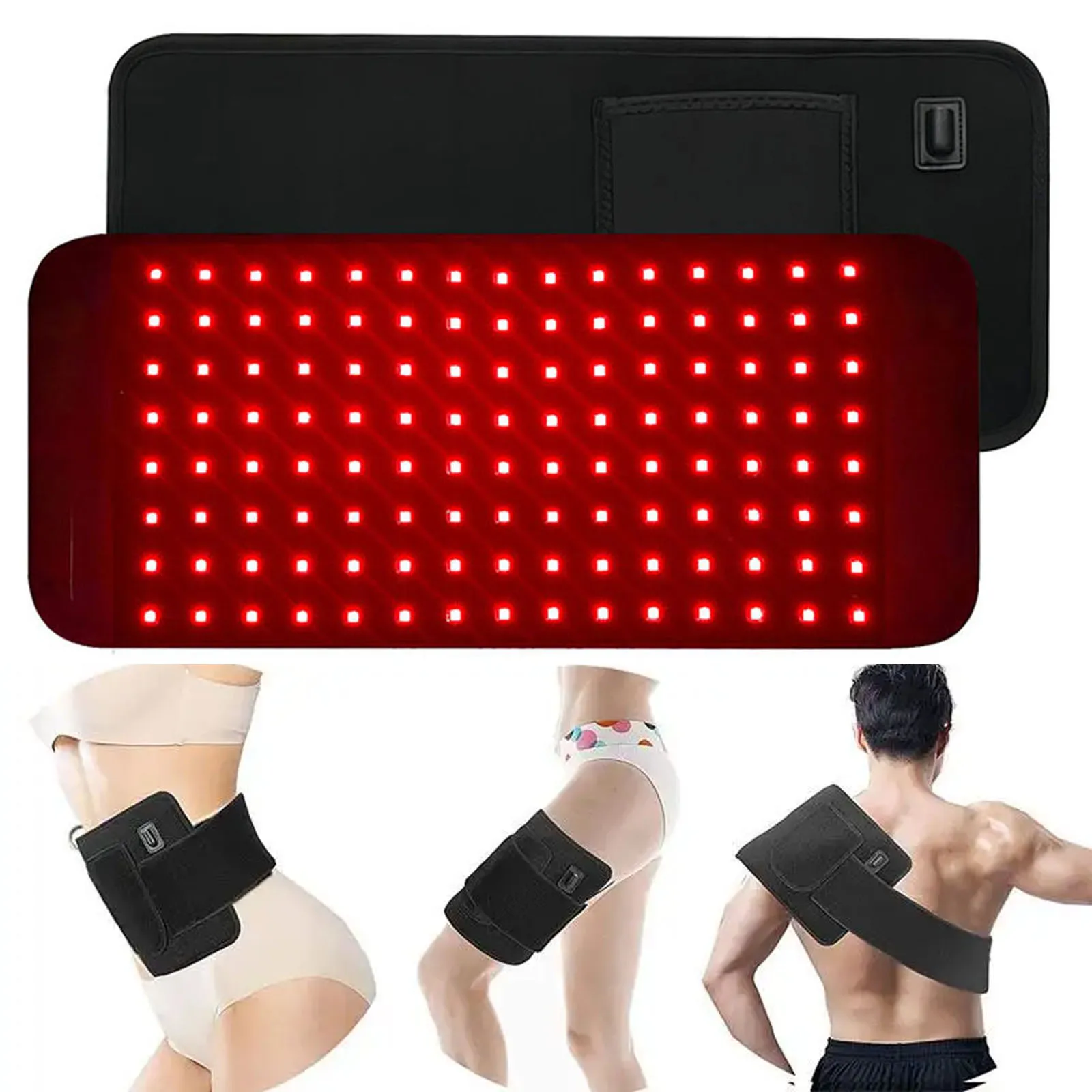 Verbesserter 660nm 850nm LED Rotlichttherapie-Gürtel mit 120 LEDs, Körperwickel-Massagepad, Schönheits- und Gesundheitsgürtel zur Taillenformung Image