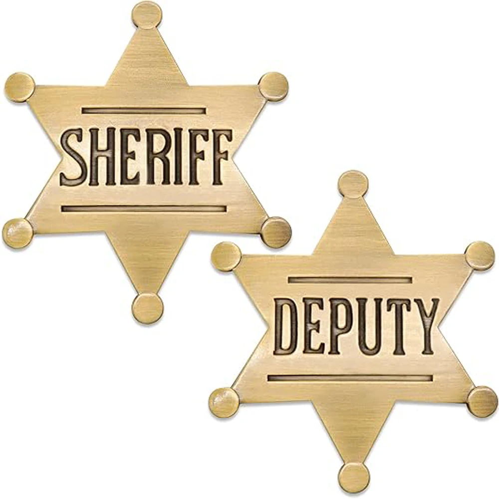 Star Deputy Sheriff Metall Emaille Abzeichen Western Erwachsene Vintage Retro Halloween Party Brosche für Frauen Männer Mode Accessoires Geschenk Image