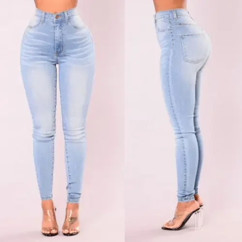 Sexy Jeans Frauen Denim Dünne Hosen Hohe Taille Stretch Dame Jeans Push-Up-Leggings Schlanke Taschen Taste Bleistift Jeans Frauen Hosen Image