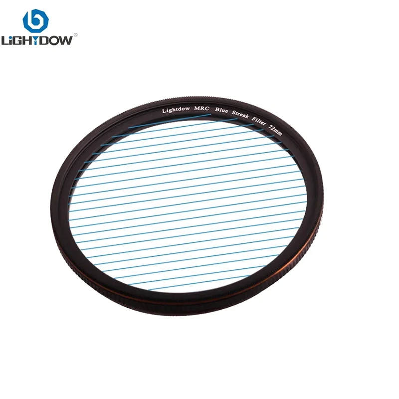 Lightdow Blue Streak Objektivfilter 49 52 55 58 62 67 72 77 82 mm Linearlichtfilter für Canon Nikon Sony Kameraobjektive Image